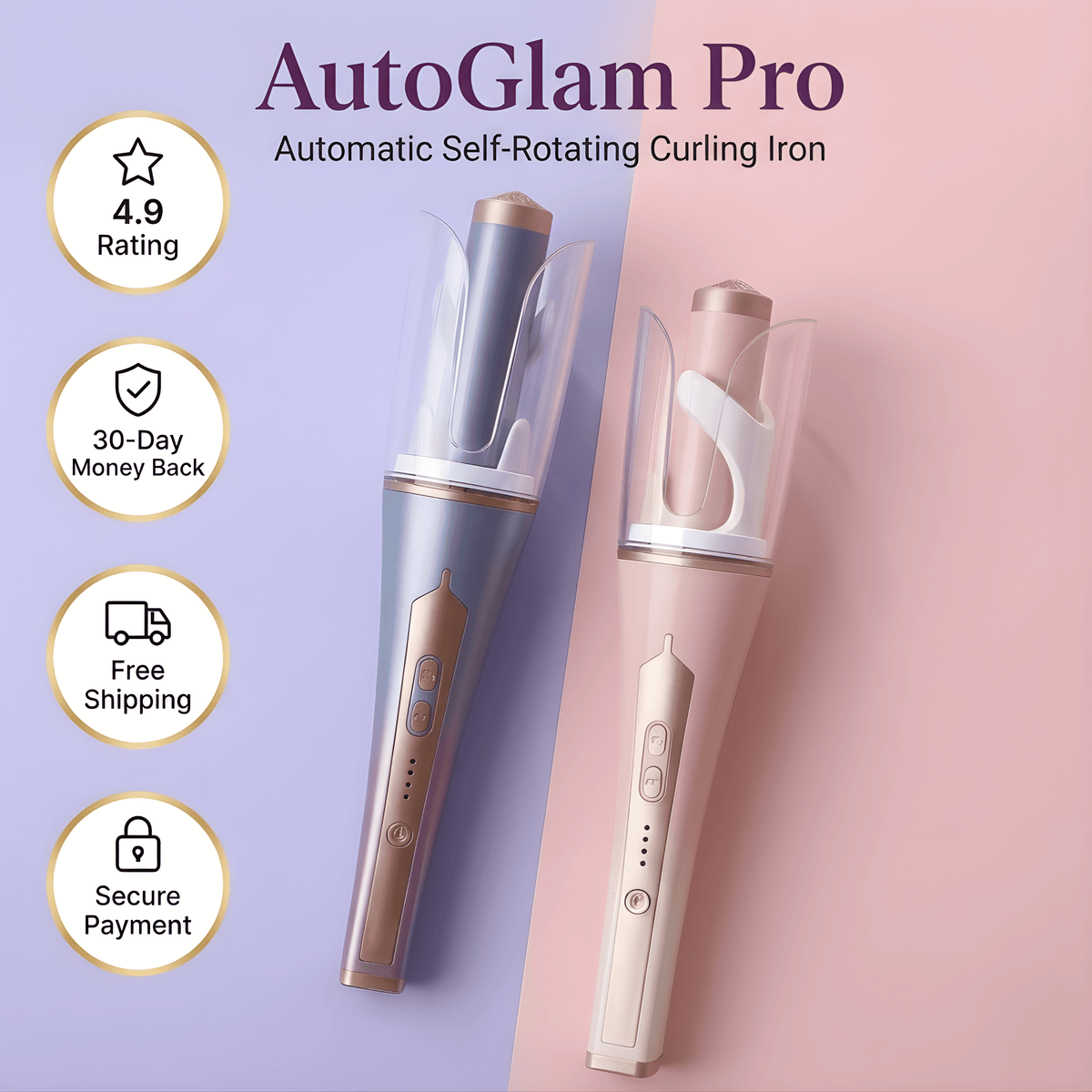 AutoGlam Pro — Self-Rotating Curling Wand