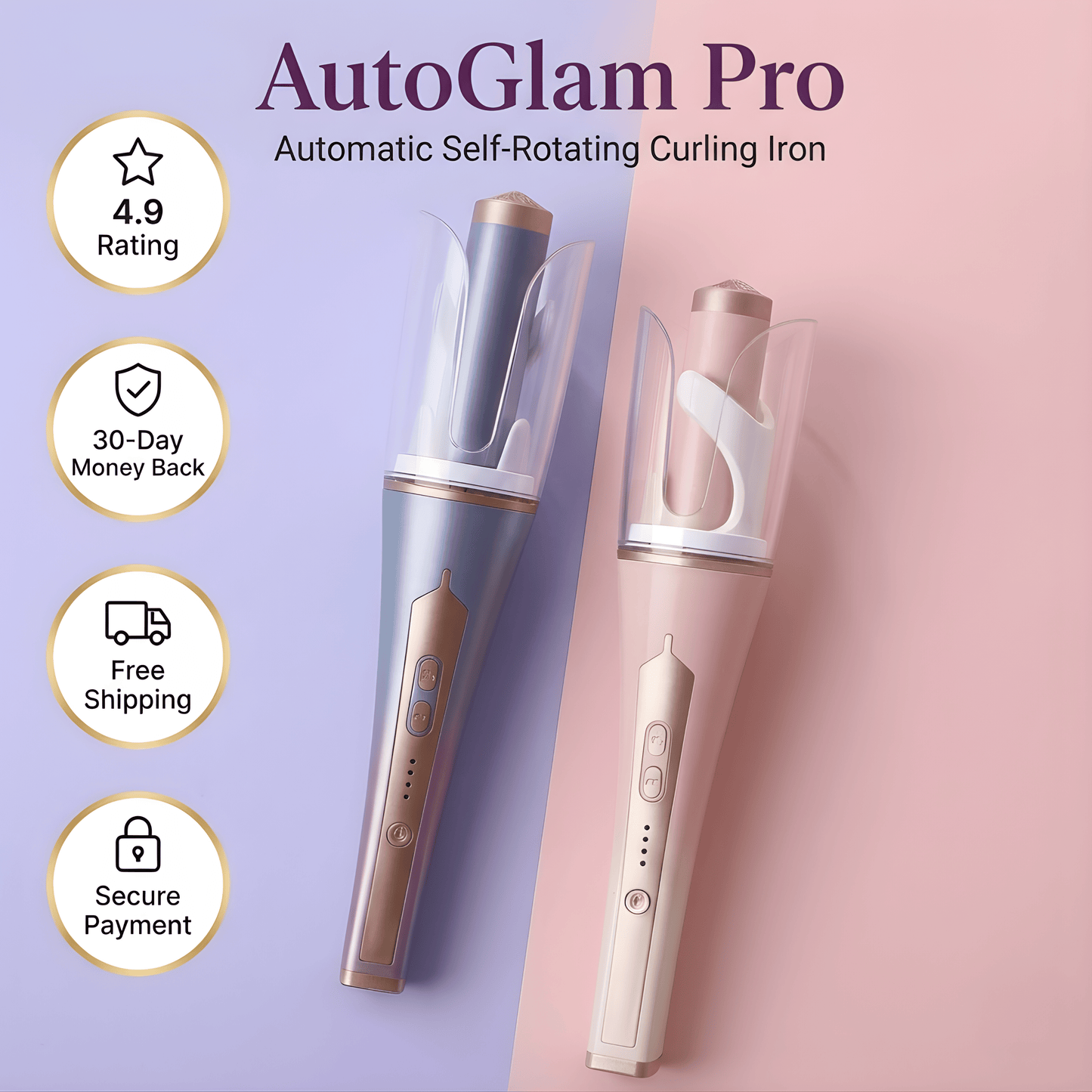 AutoGlam Pro — Self-Rotating Curling Wand
