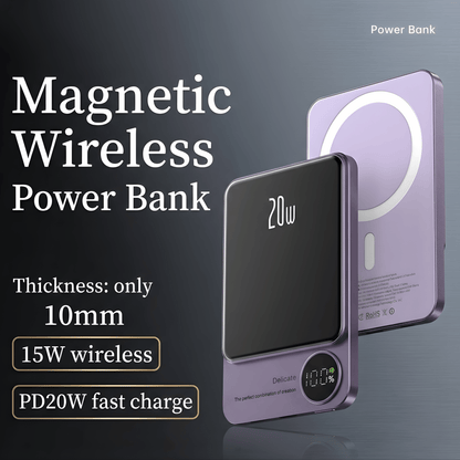 VECTRA MAG MagSafe Power Bank - 5000/10000mAh Wireless Magnetic Charger for iPhone