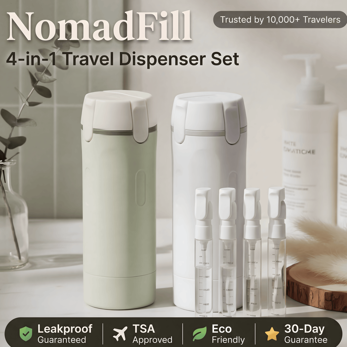 NomadFill 4-in-1 Travel Dispenser Set