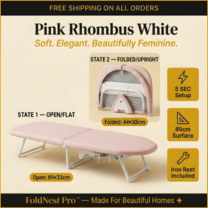 FoldNest Pro™ – 2-in-1 Folding Ironing Board & Storage Rack