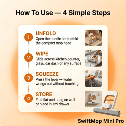 SwiftMop Mini Pro The Foldable Multi-Surface Handheld Cleaner