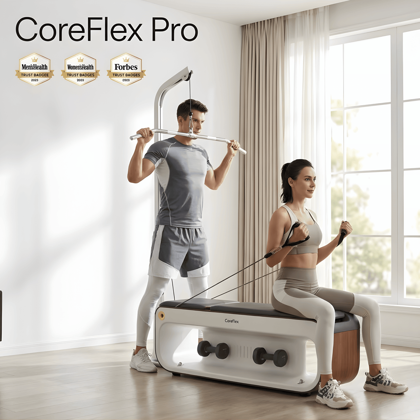 CoreFlex Pro — Multifunctional Pilates Chair & Home Gym Station