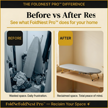 FoldNest Pro™ – 2-in-1 Folding Ironing Board & Storage Rack