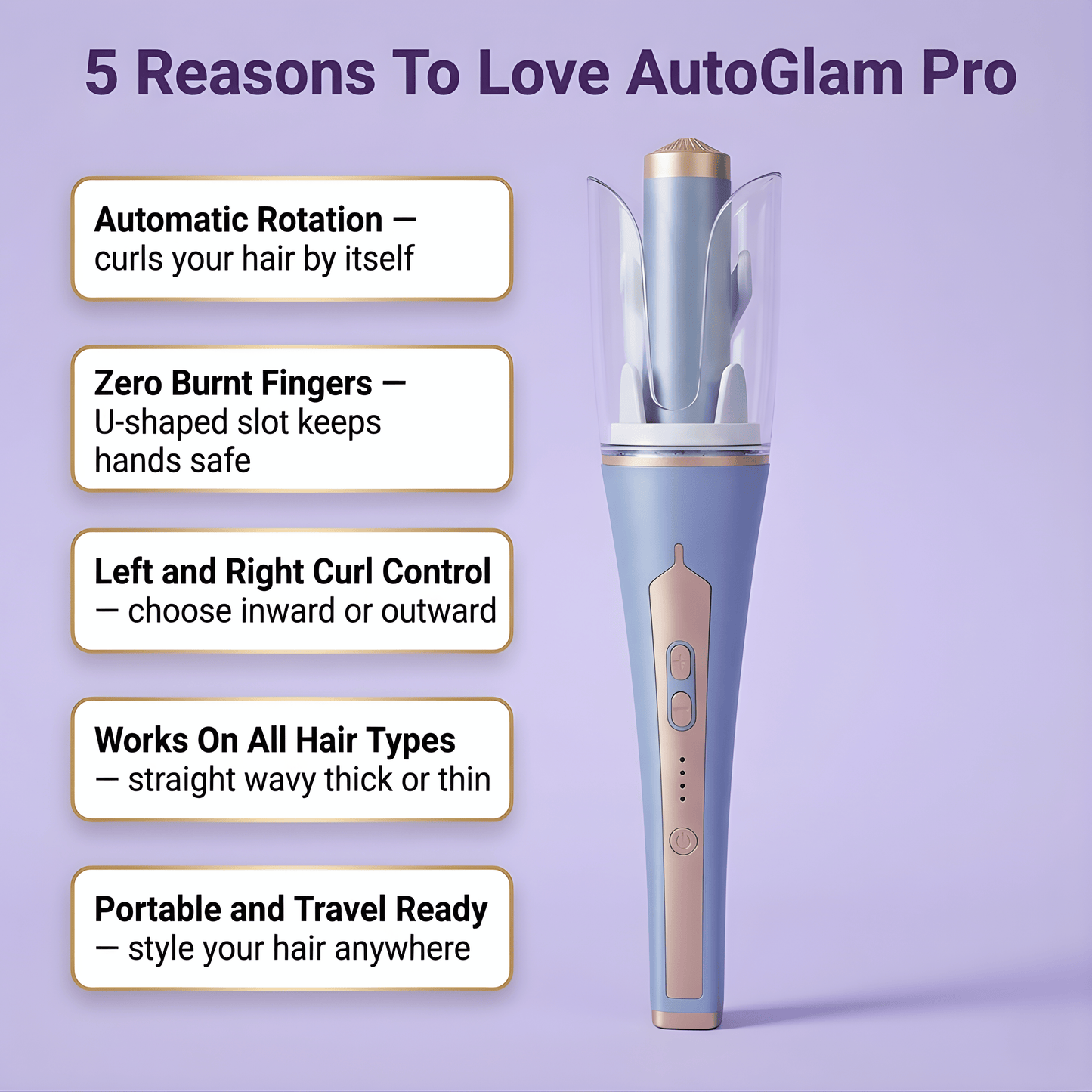 AutoGlam Pro — Self-Rotating Curling Wand
