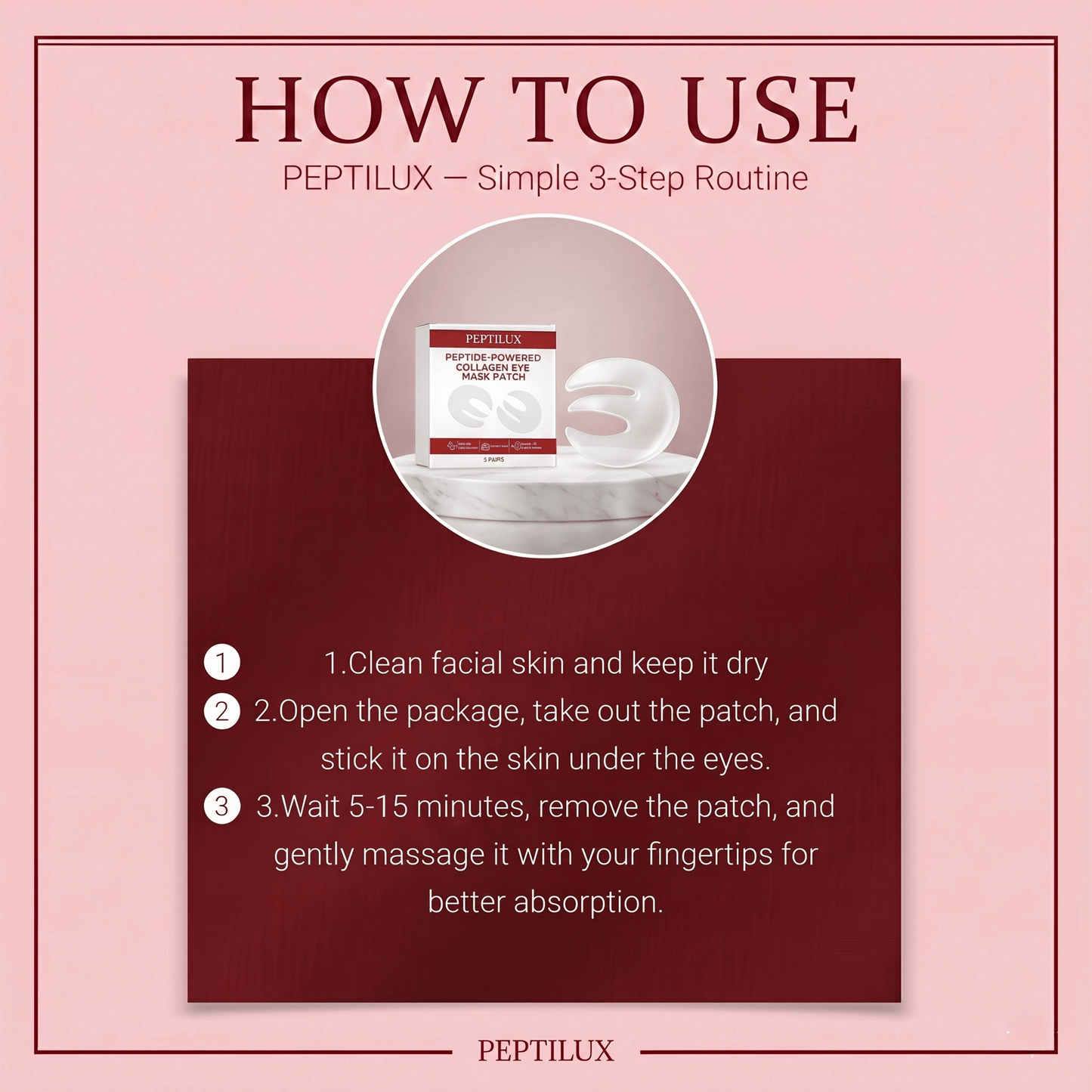 PEPTILUX — Peptide-Powered Collagen Eye Mask Patch