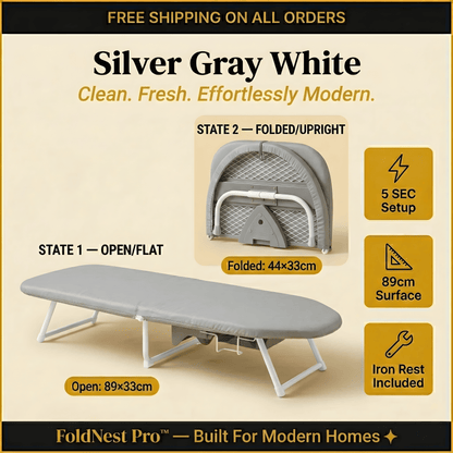FoldNest Pro™ – 2-in-1 Folding Ironing Board & Storage Rack