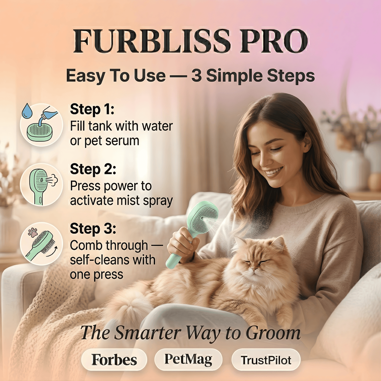 FurBliss Pro Grooming Comb
