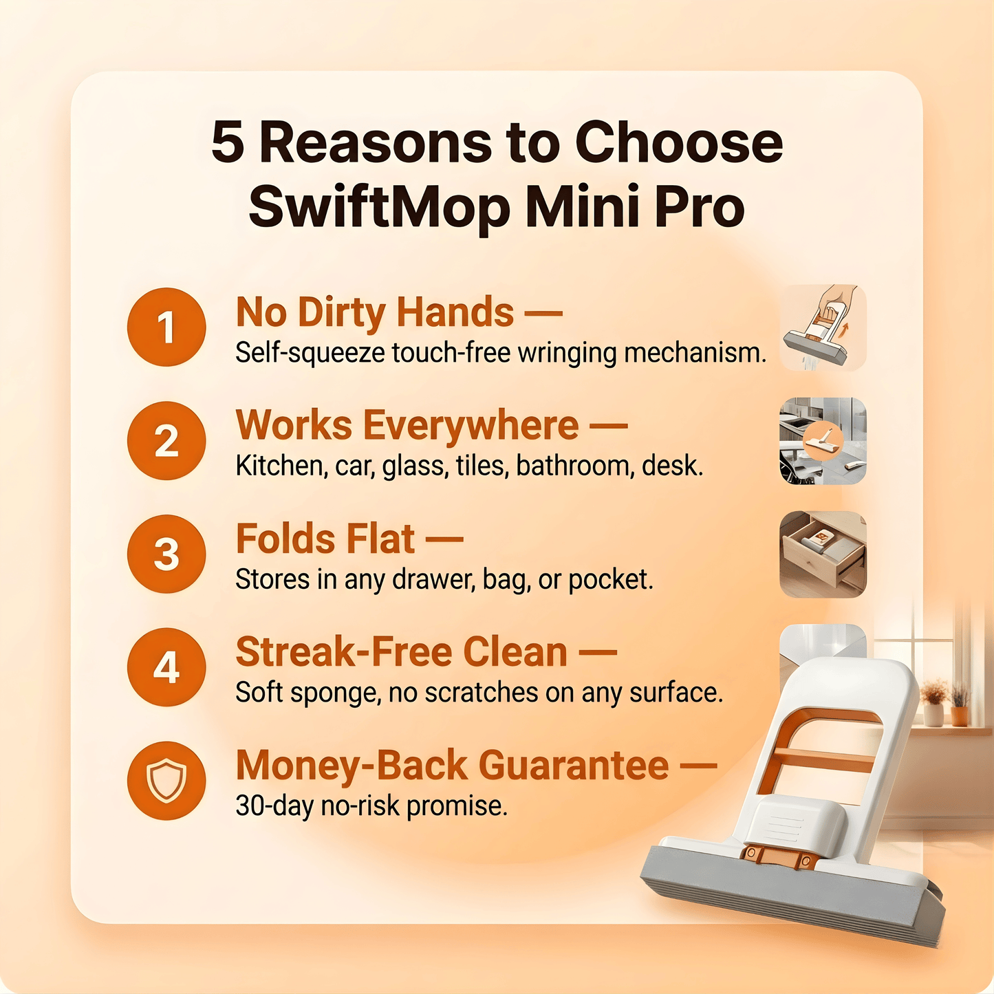 SwiftMop Mini Pro The Foldable Multi-Surface Handheld Cleaner