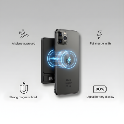 VECTRA MAG MagSafe Power Bank - 5000/10000mAh Wireless Magnetic Charger for iPhone