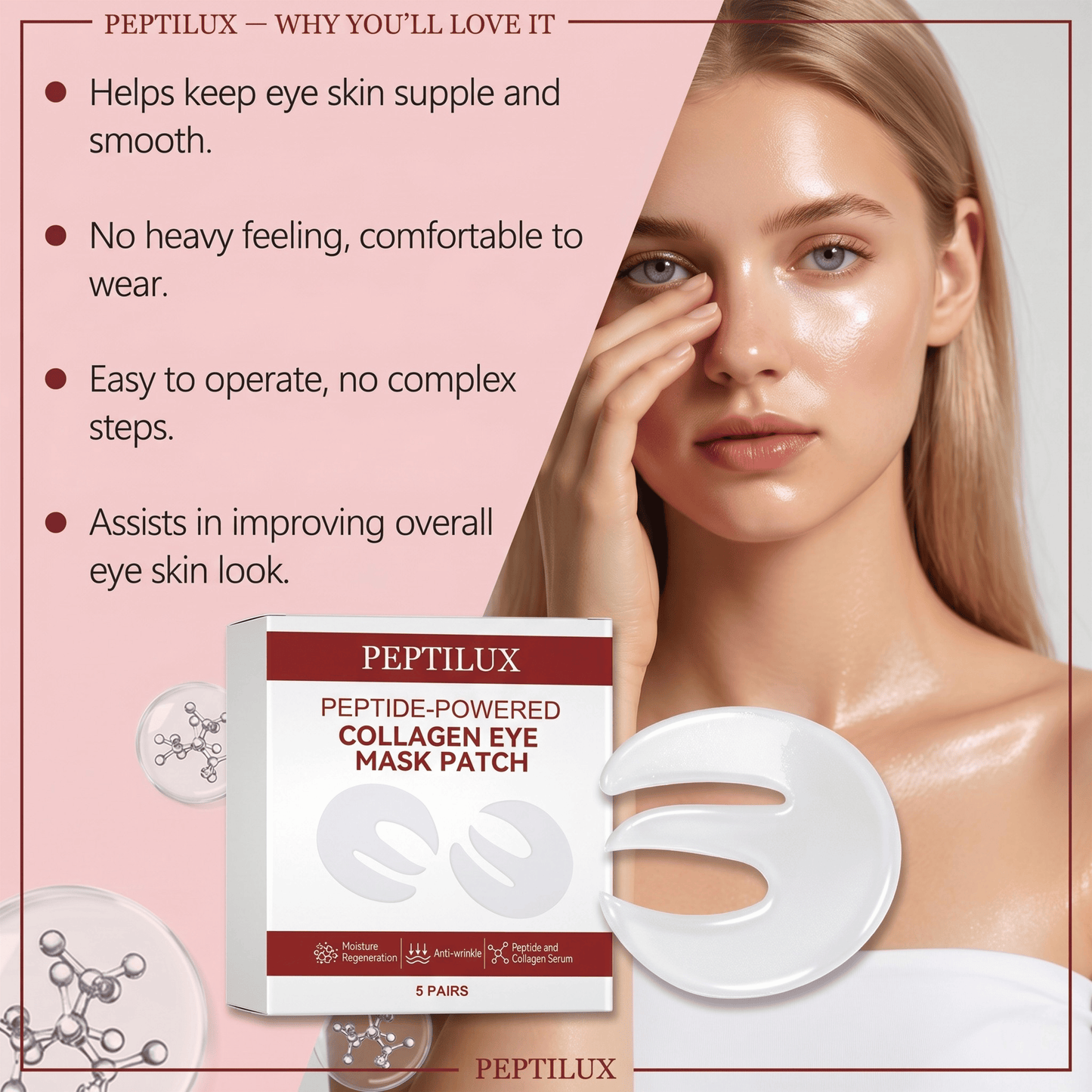 PEPTILUX — Peptide-Powered Collagen Eye Mask Patch
