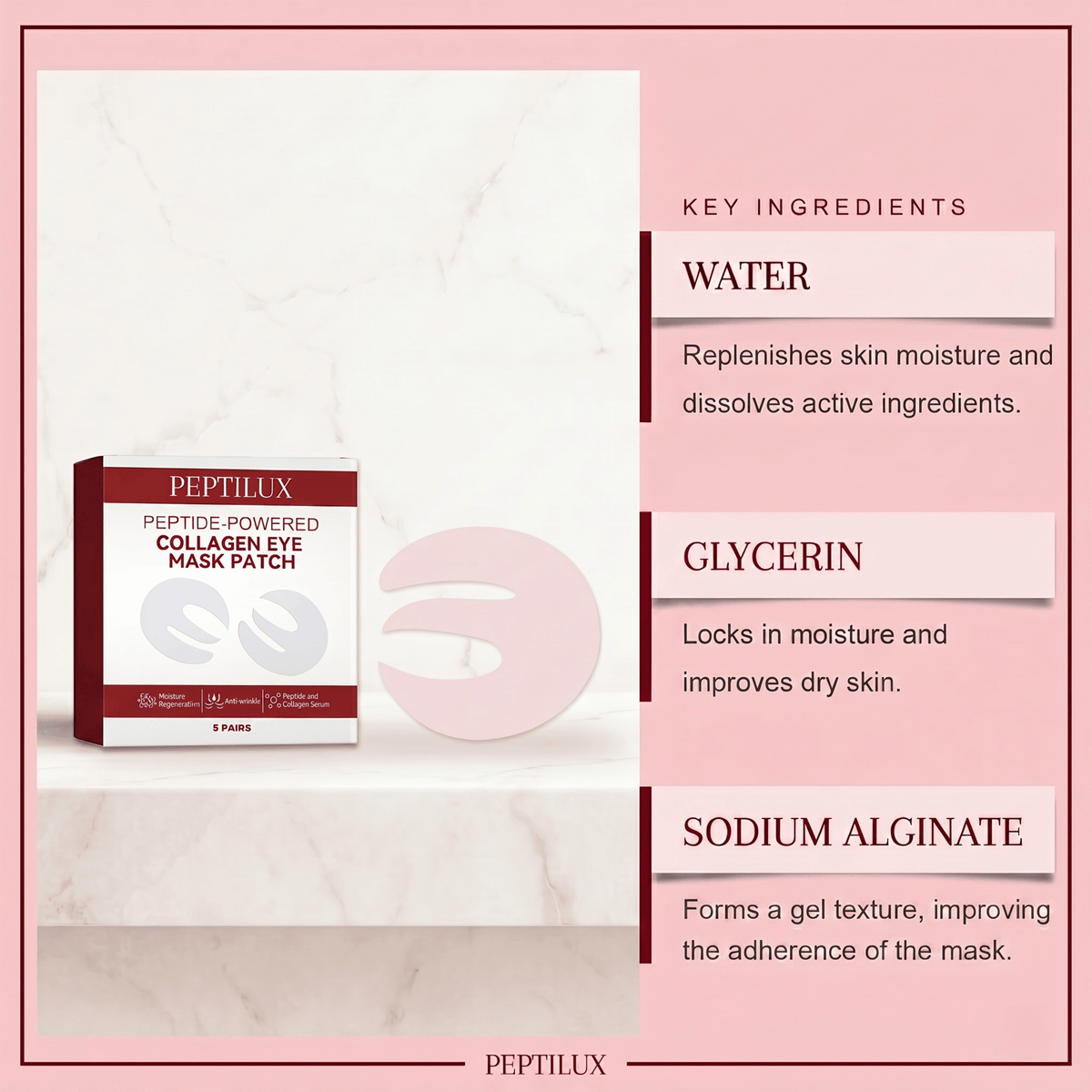 PEPTILUX — Peptide-Powered Collagen Eye Mask Patch