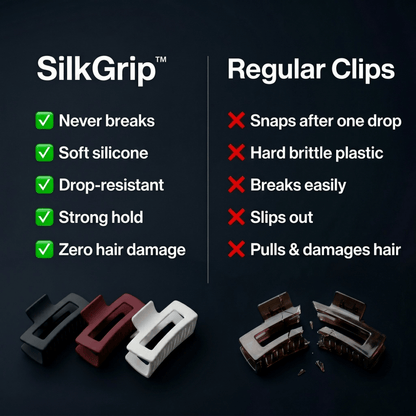 SilkGrip™ Silicone Hair Claw Clip – Drop-Proof & Cute Shark Design for Women & Girls