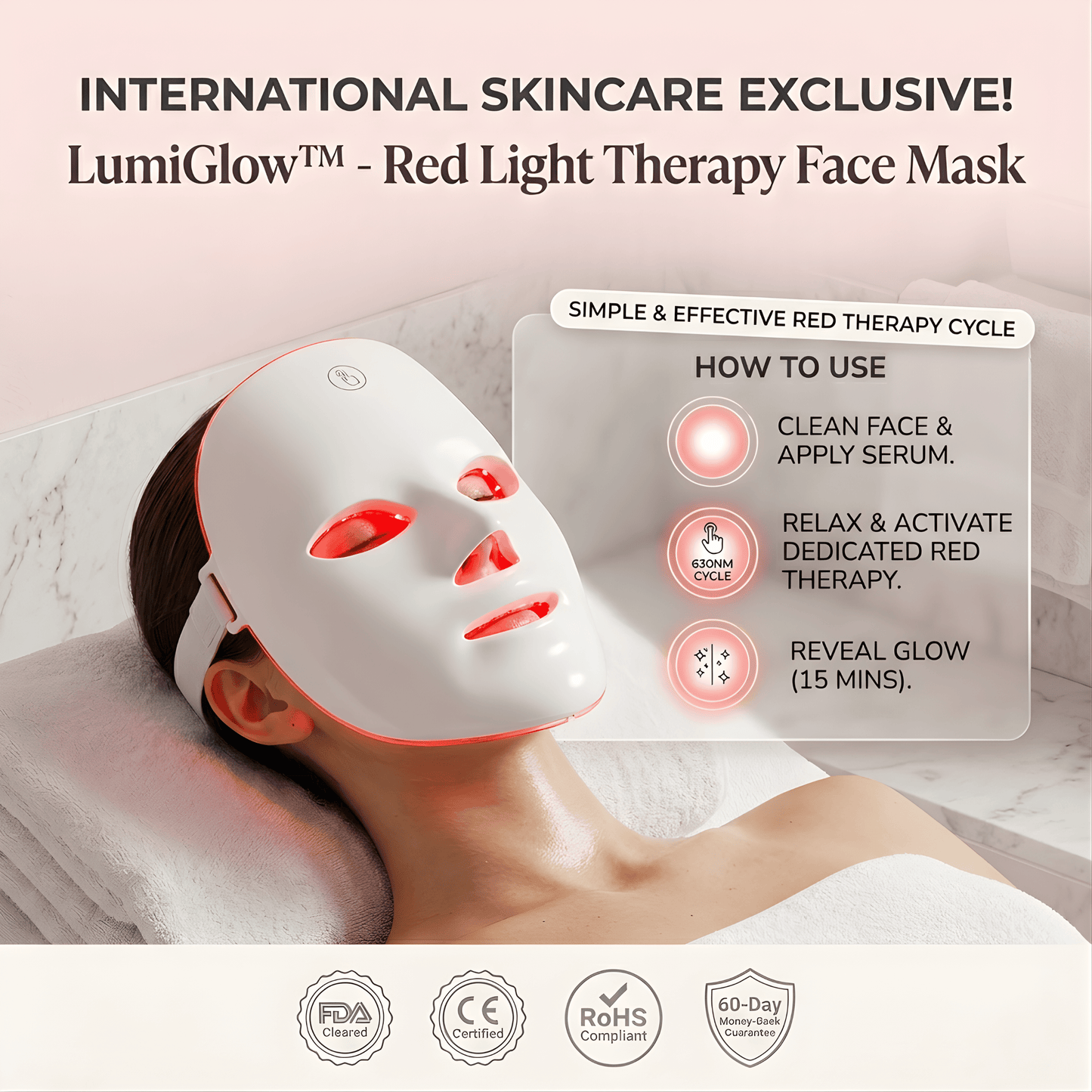 LumiGlow™ - Red Light Therapy Face Mask
