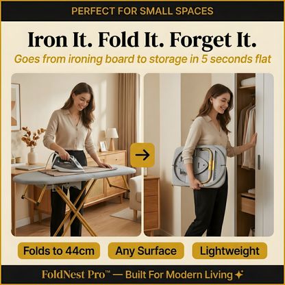 FoldNest Pro™ – 2-in-1 Folding Ironing Board & Storage Rack