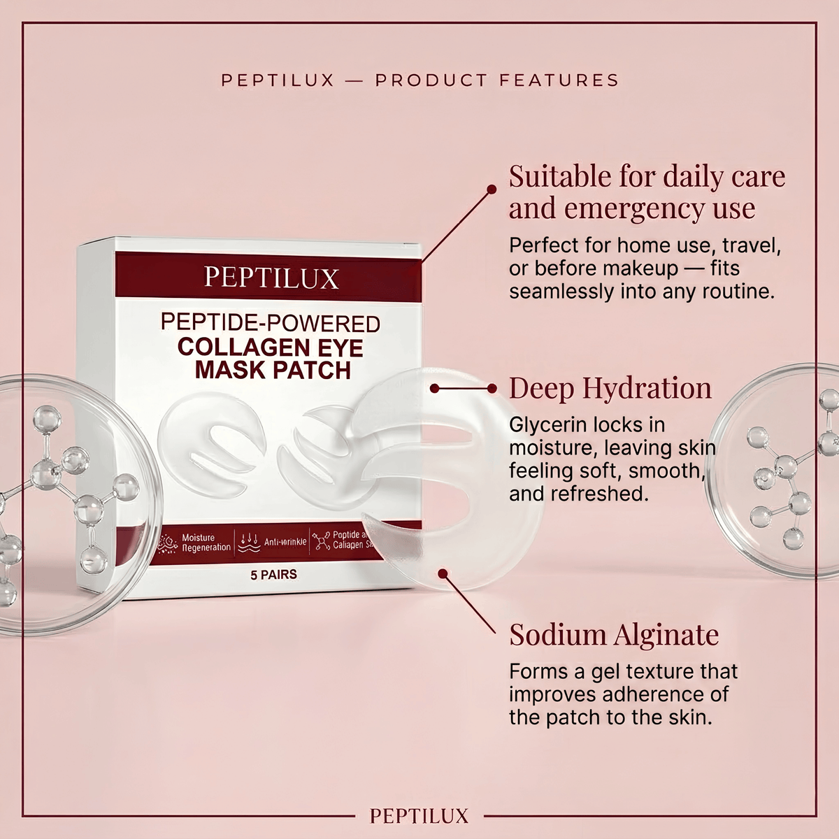PEPTILUX — Peptide-Powered Collagen Eye Mask Patch