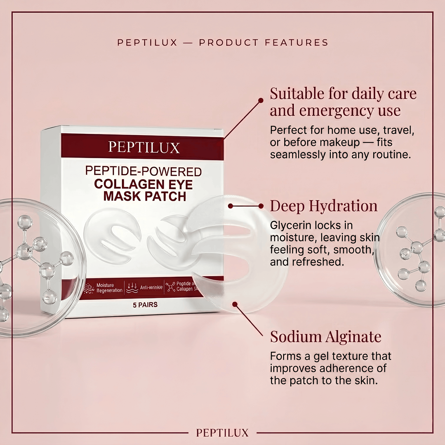 PEPTILUX — Peptide-Powered Collagen Eye Mask Patch
