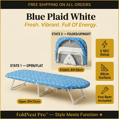 FoldNest Pro™ – 2-in-1 Folding Ironing Board & Storage Rack