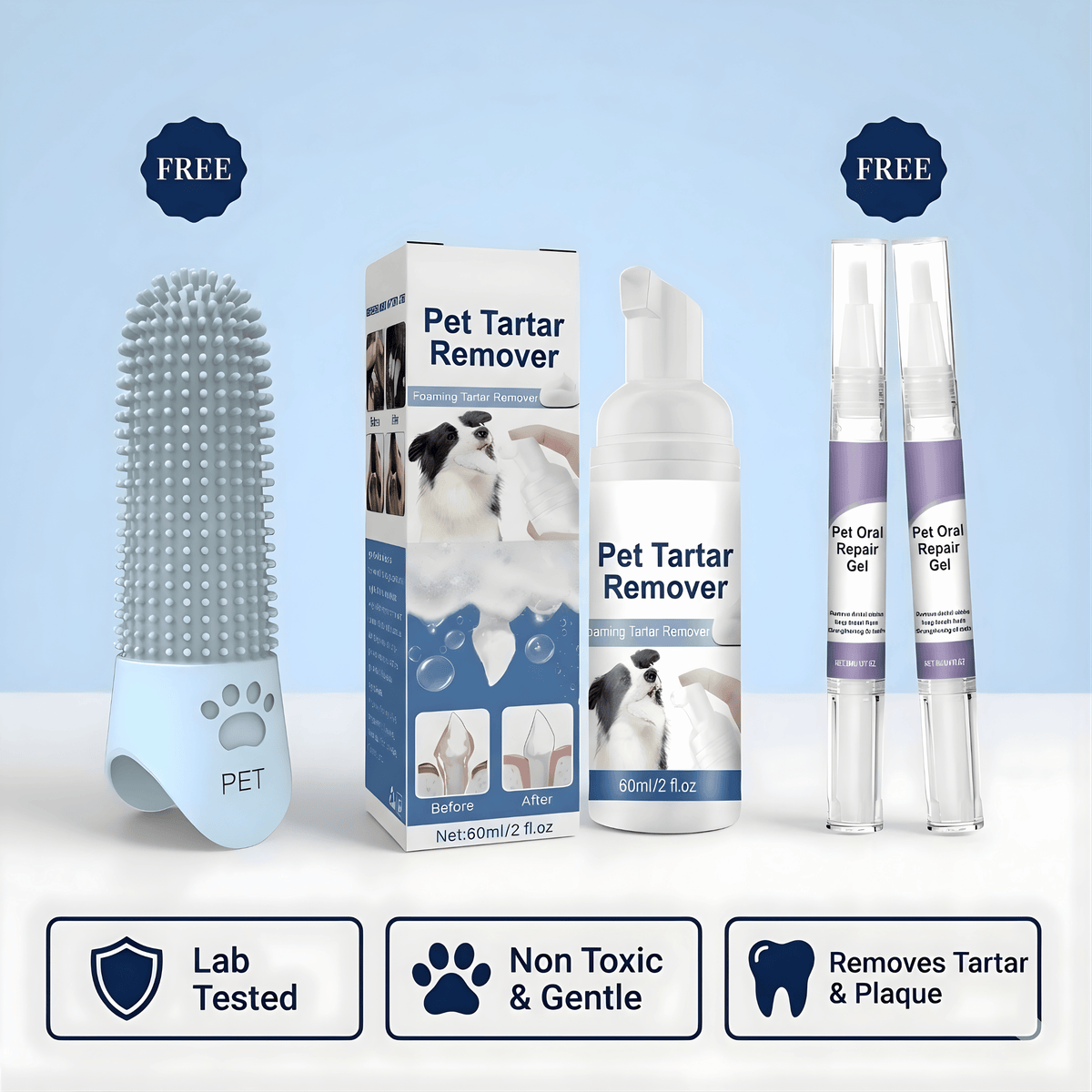Pet Tartar Remover — Complete Dental Care Kit for Dogs & Cats
