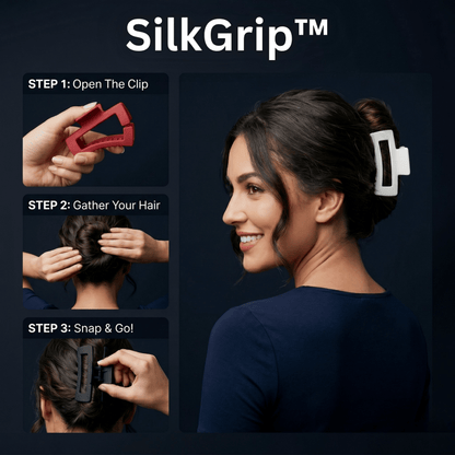 SilkGrip™ Silicone Hair Claw Clip – Drop-Proof & Cute Shark Design for Women & Girls